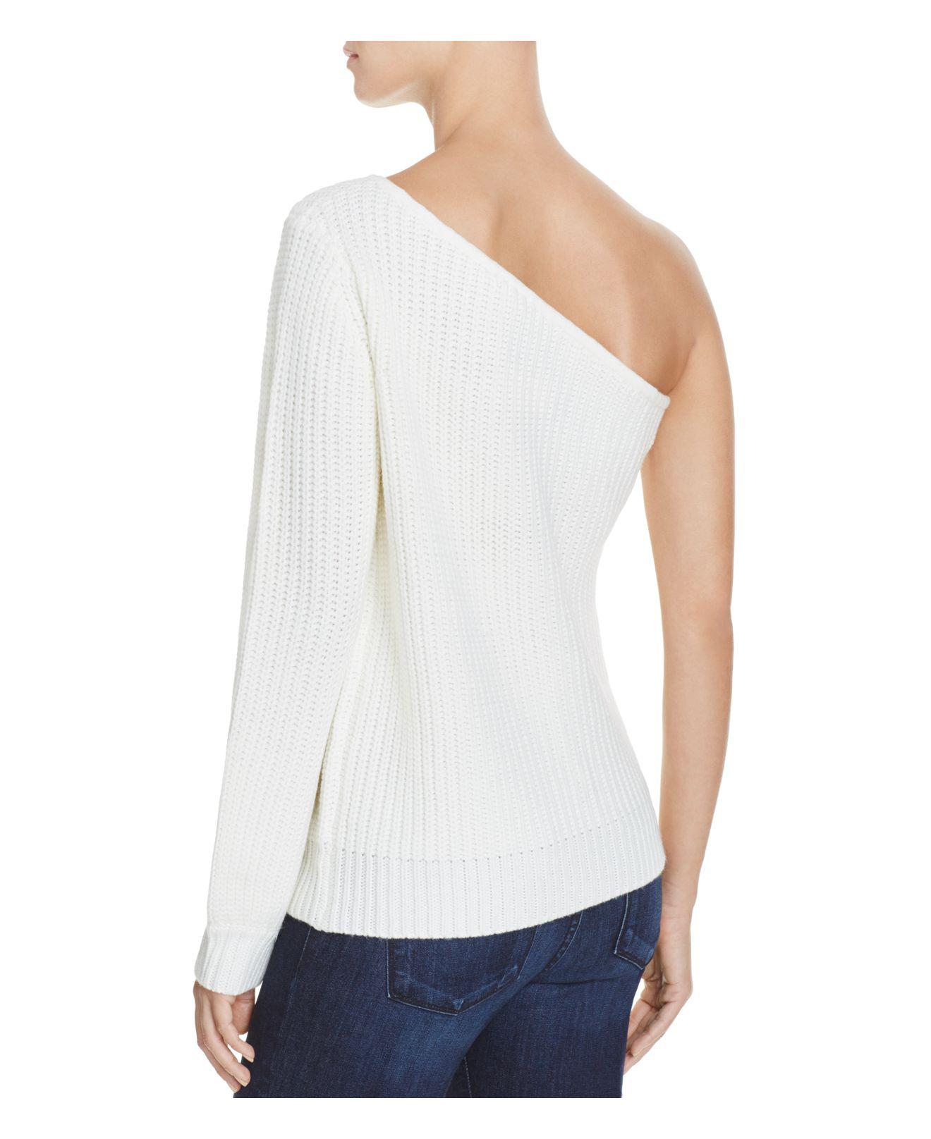 white one shoulder sweater