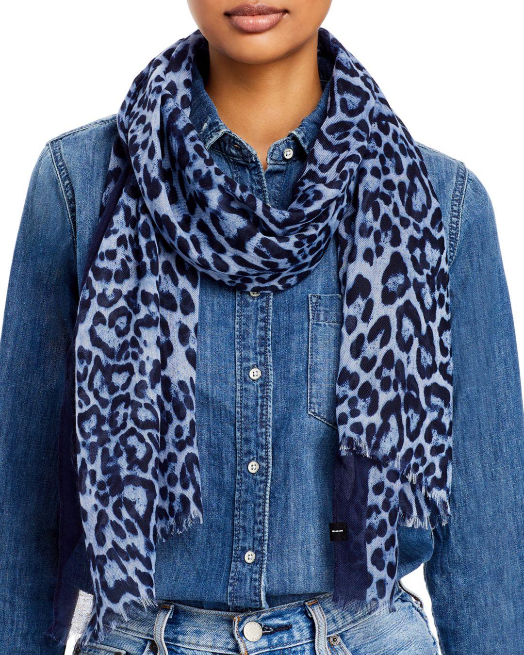 Sale > blue animal print scarf > in stock