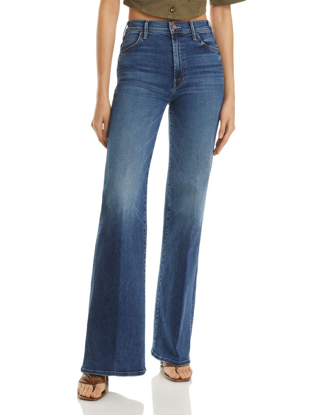 Mother The Hustler Roller Heel High Rise Wide Leg Jeans In Need For ...