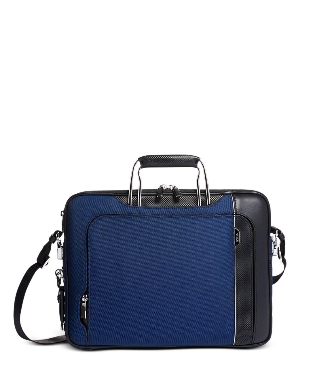 Tumi Leather Arrive Hannover Slim Briefcase in Navy (Blue) for Men Lyst