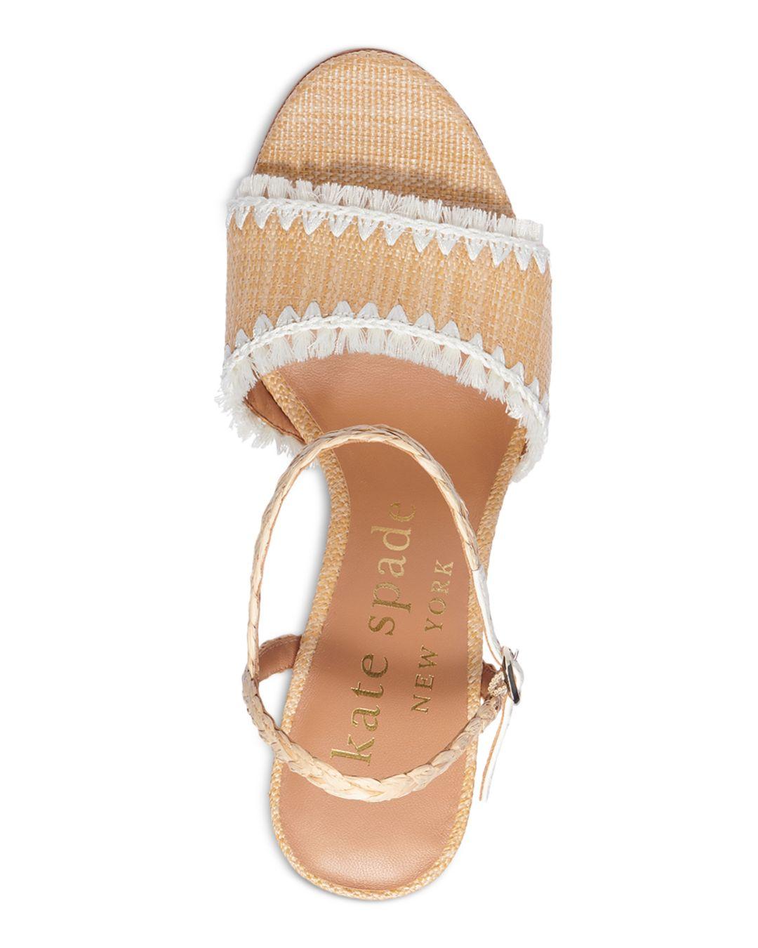 Kate Spade Olivia Raffia High Heel Sandals in Natural | Lyst