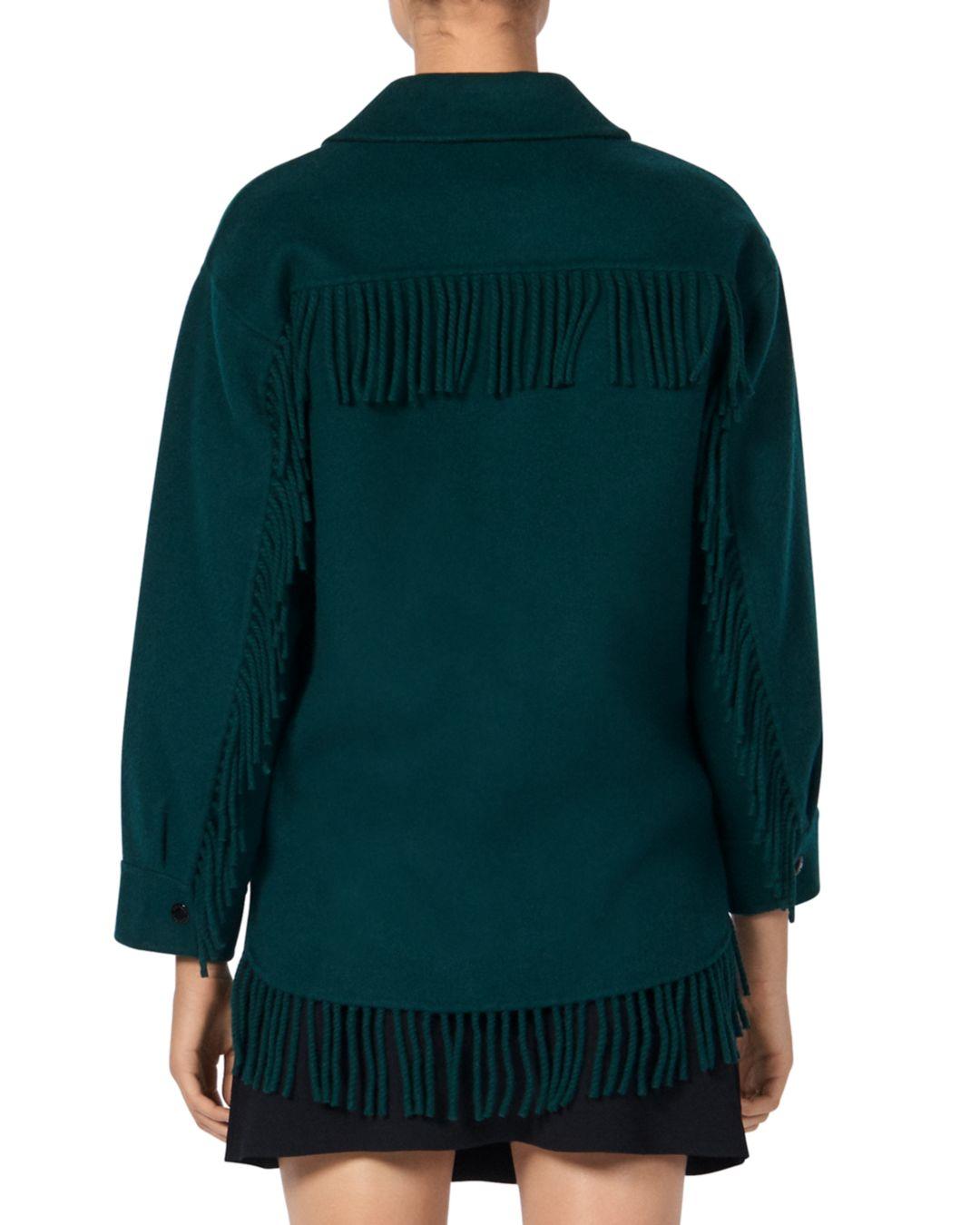 green fringe jacket
