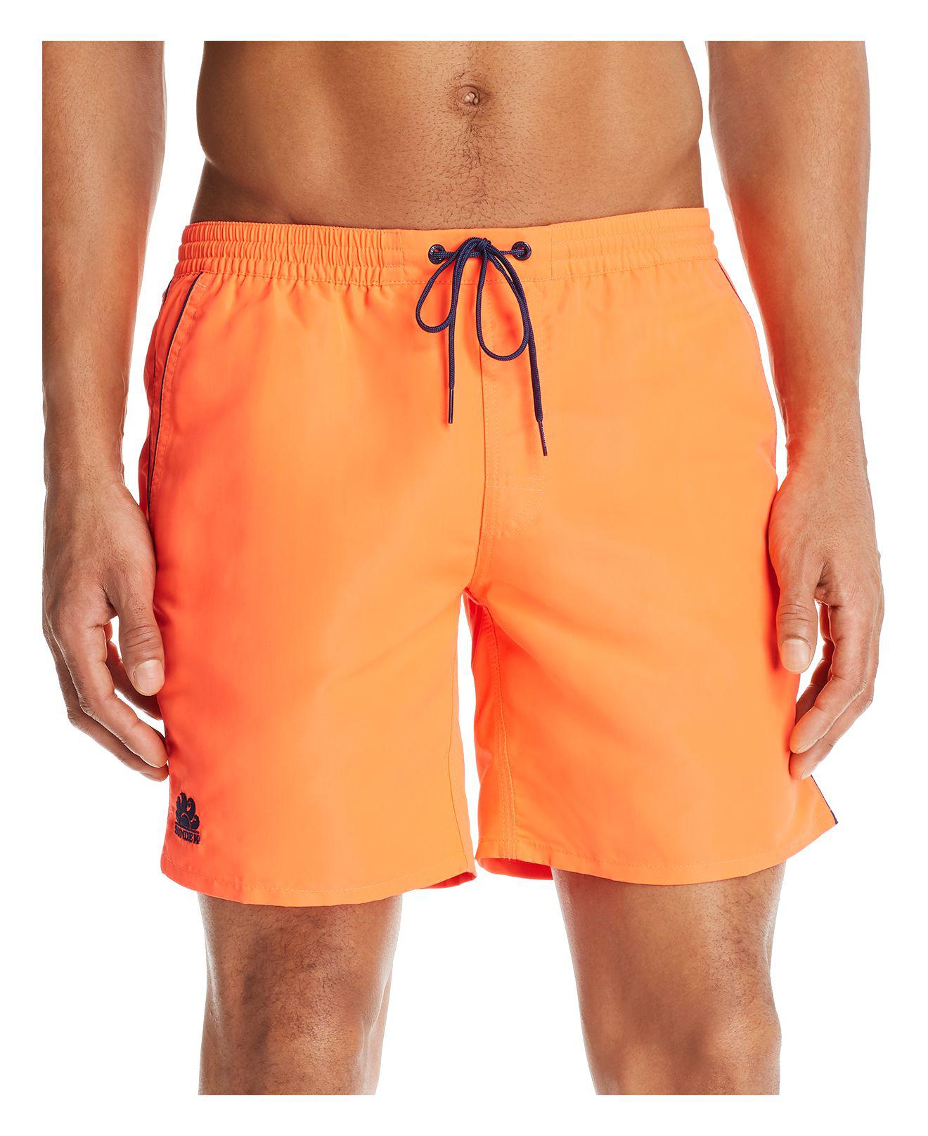 Lyst - Sundek Semi-elastic Swim Trunks in Orange for Men