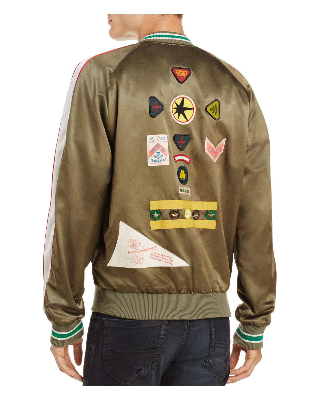 diesel green bomber jacket