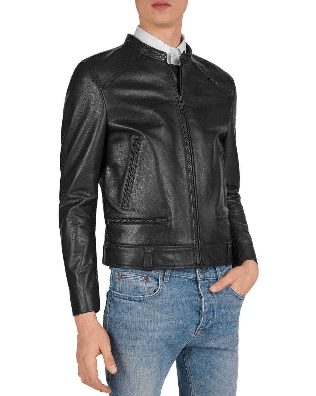 The Kooples Irish Leather Jacket in Black for Men - Lyst