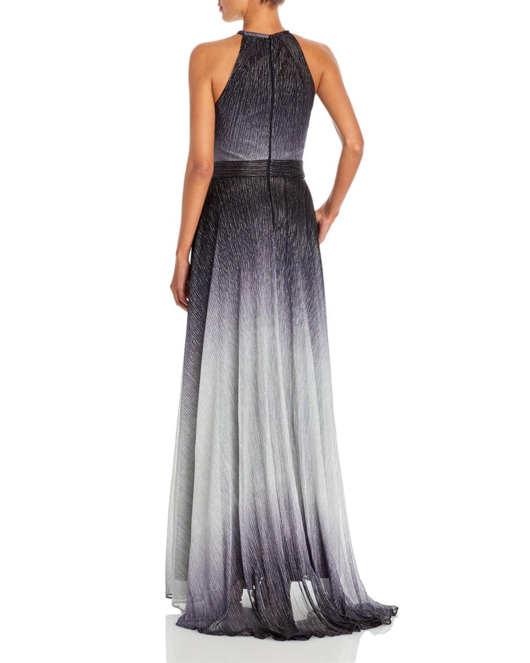 Aqua Synthetic Metallic Ombré Gown | Lyst