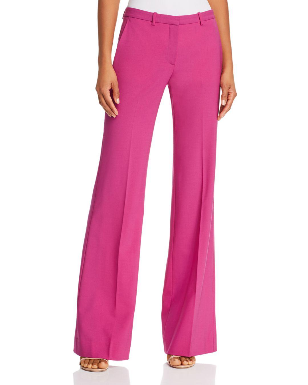 Theory Demitria Classic Pants in Pink | Lyst