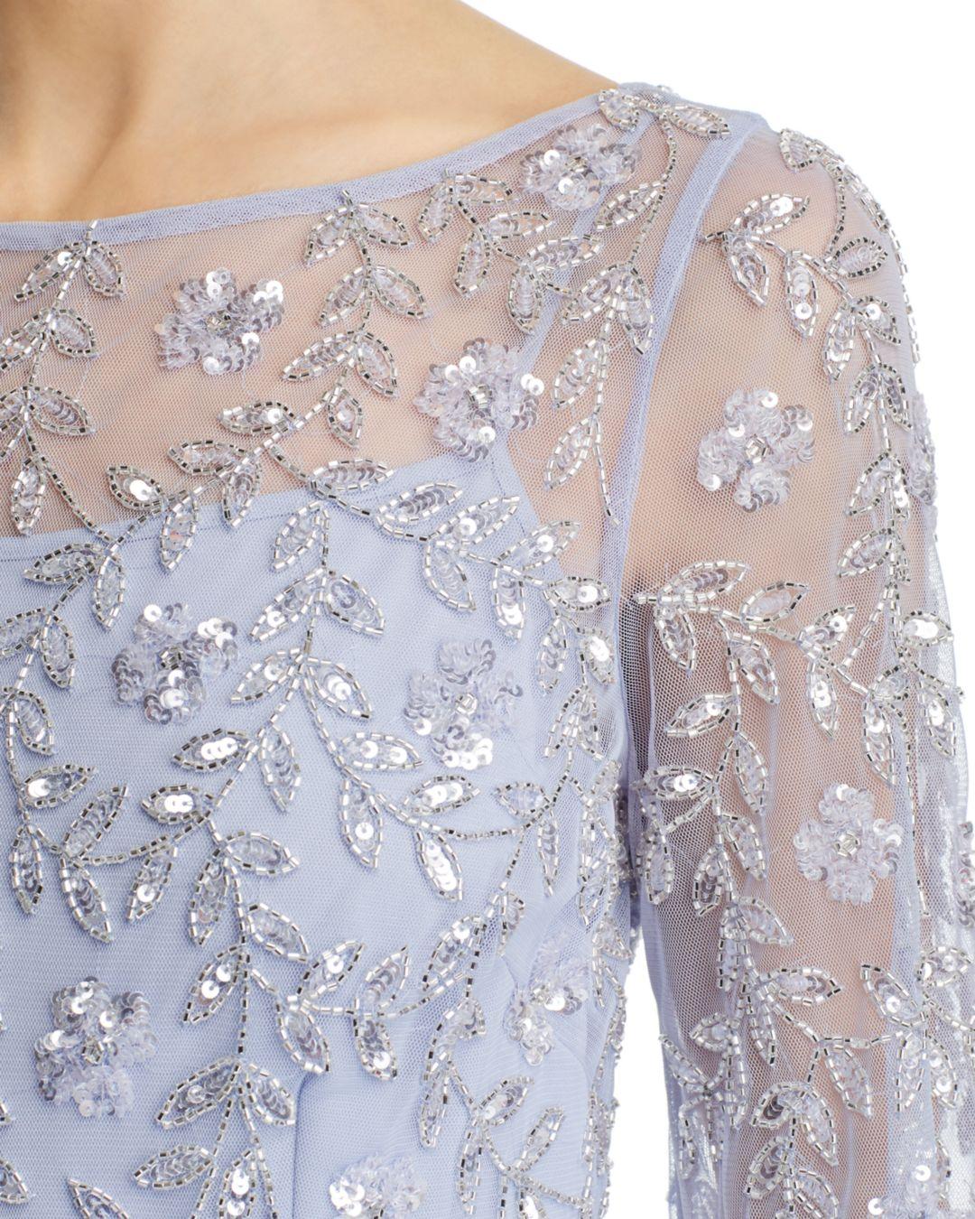 Aidan mattox embellished boatneck gown Clearance