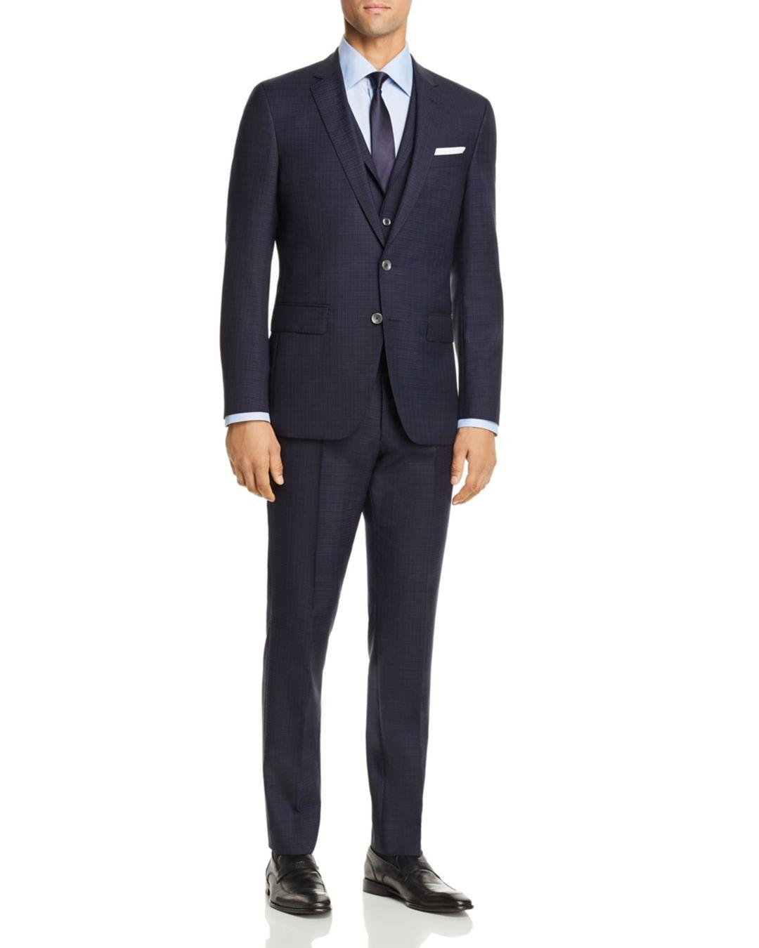 hugo boss navy 3 piece suit