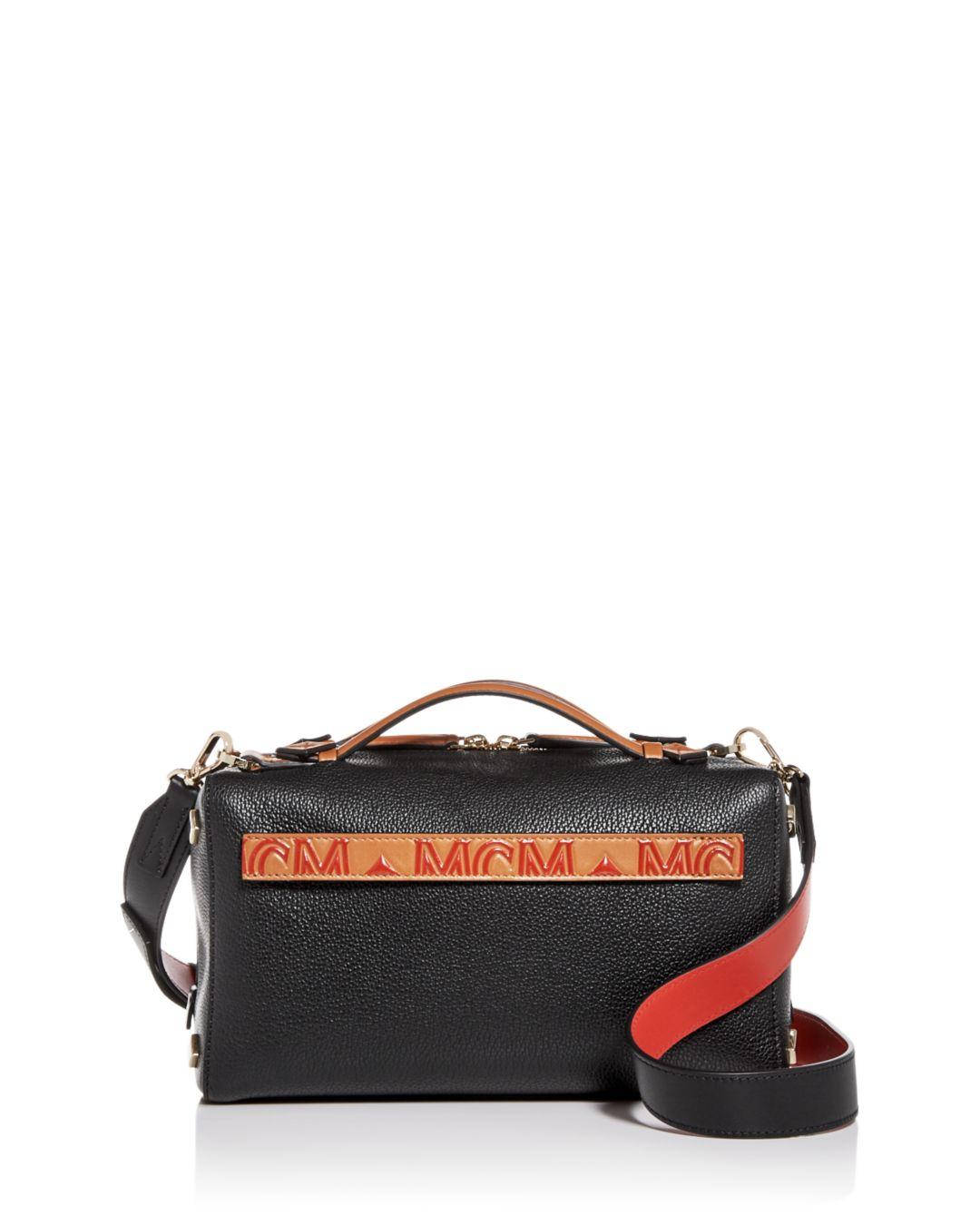 mcm small milano leather shoulder bolsa