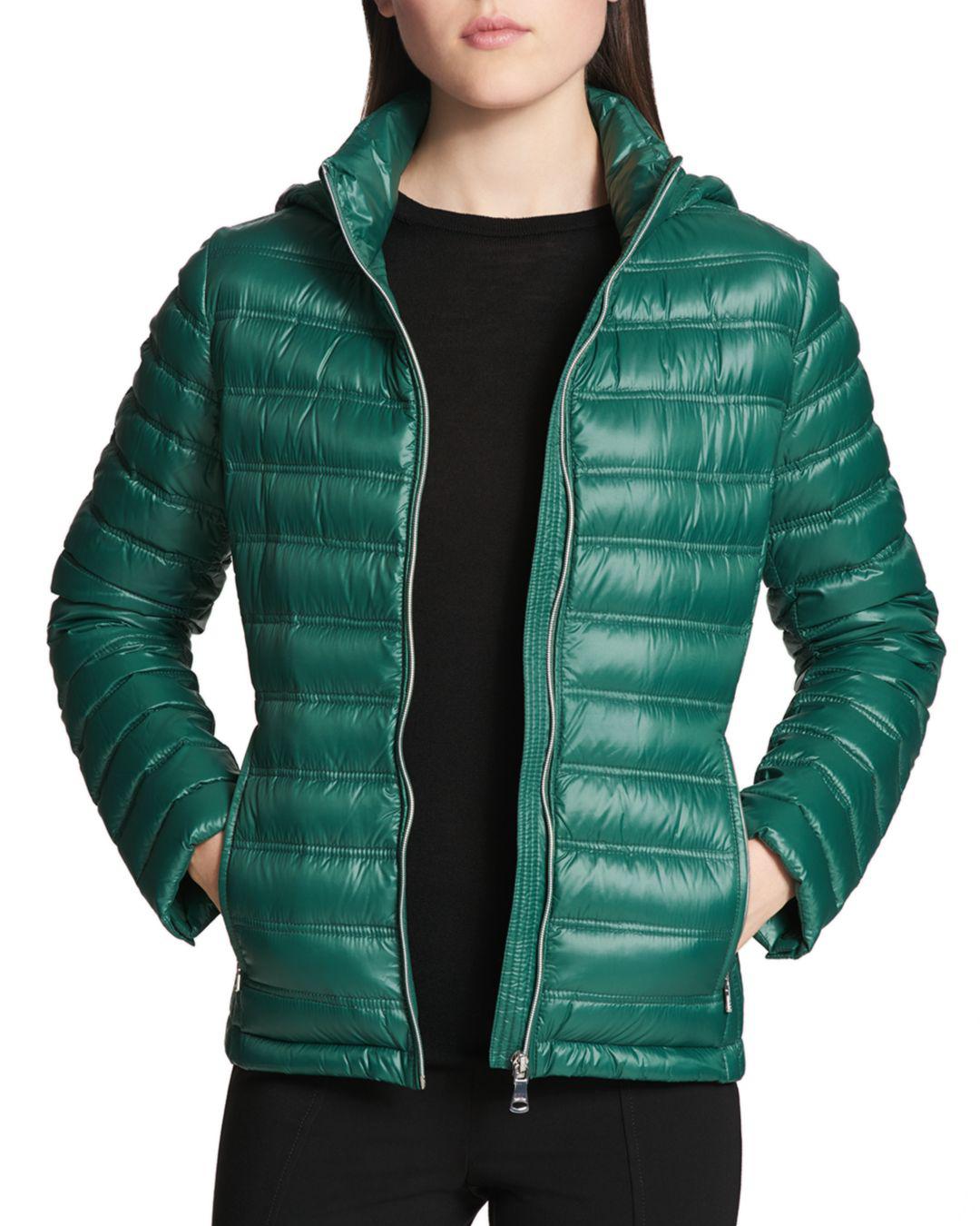 calvin klein short packable puffer coat