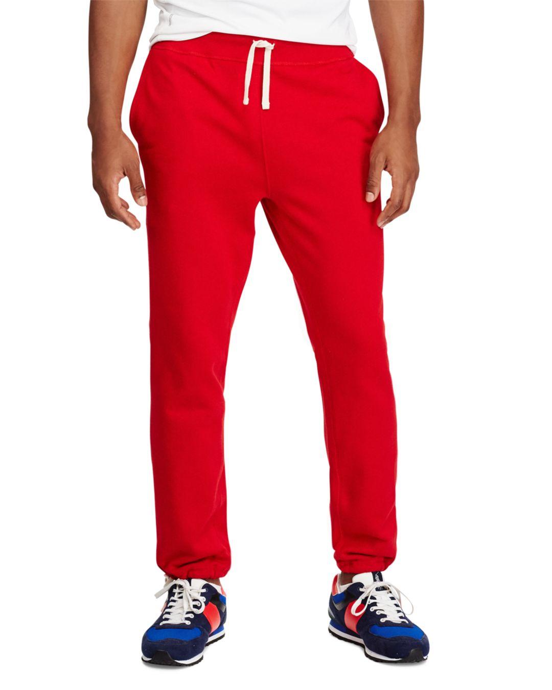 Polo Ralph Lauren Classic Fleece Drawstring Pants in Red for Men - Lyst