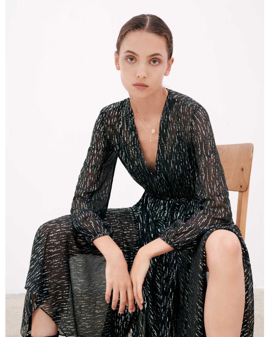 maje scarf dress with studs