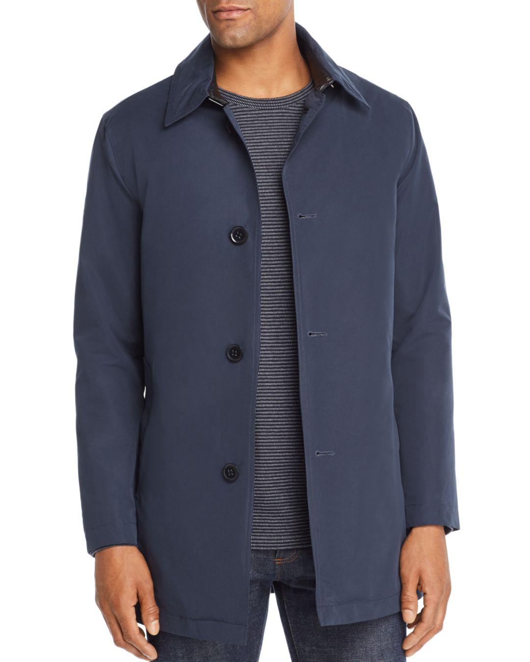 Cole Haan Rain Car Coat in Navy (Blue) for Men Lyst