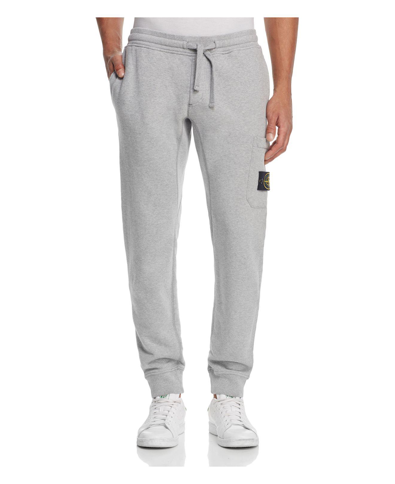 Stone Island Slim Fit Jogger Pants in Grey for Men - Lyst