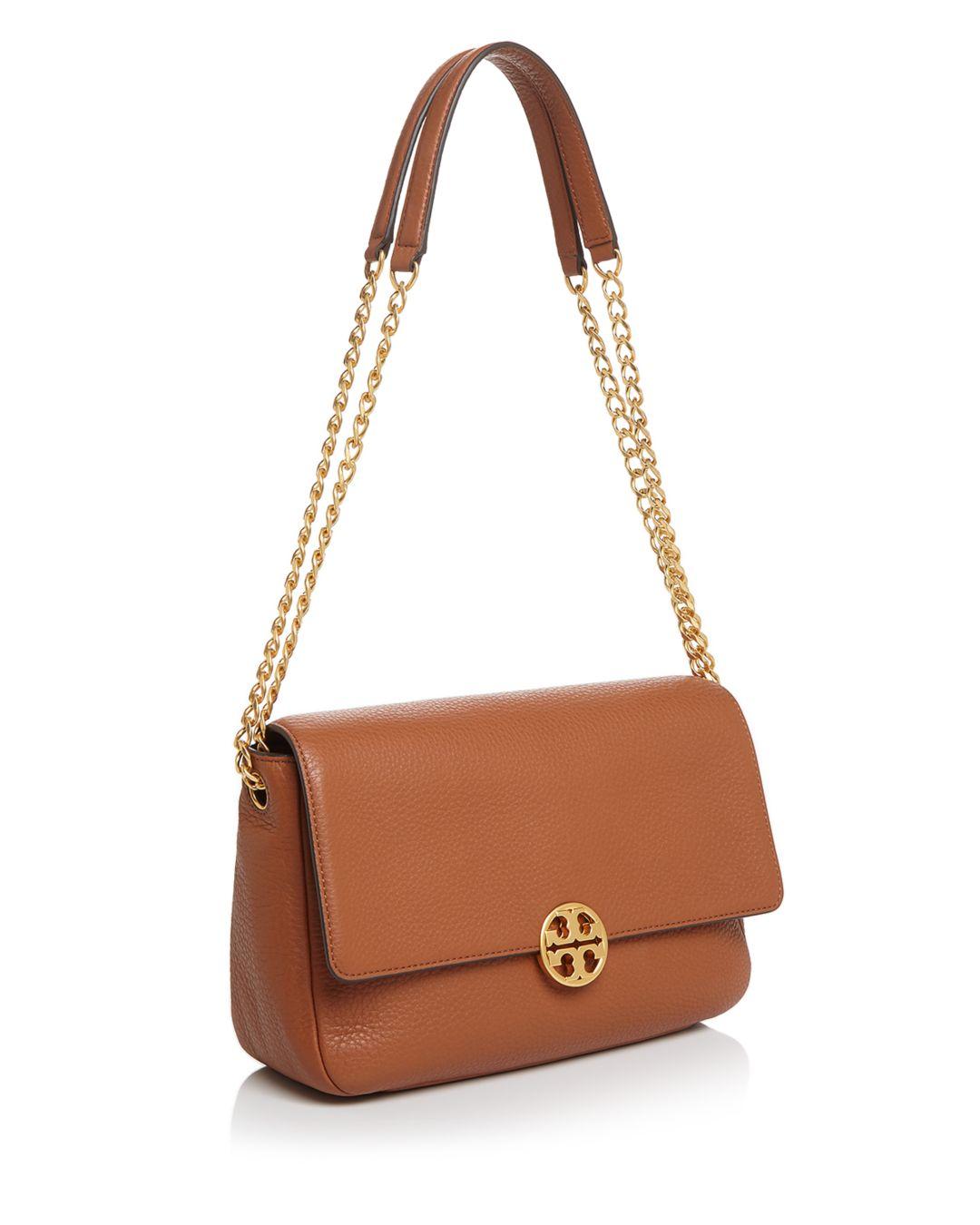 Tory Burch Chelsea Leather Shoulder Bag in Brown | Lyst