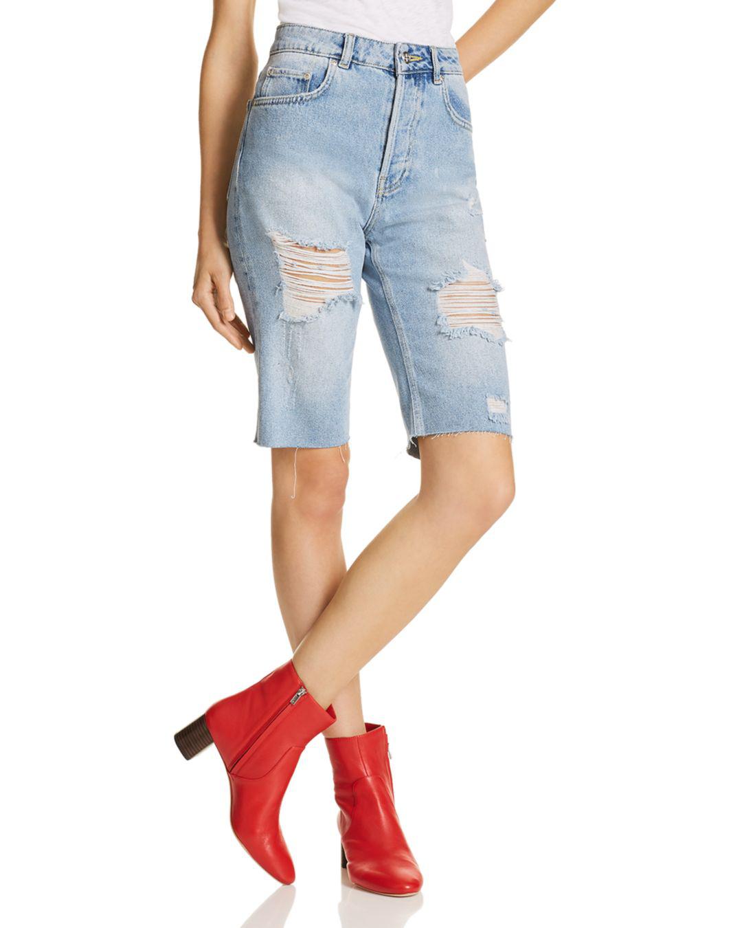 anine bing denim shorts