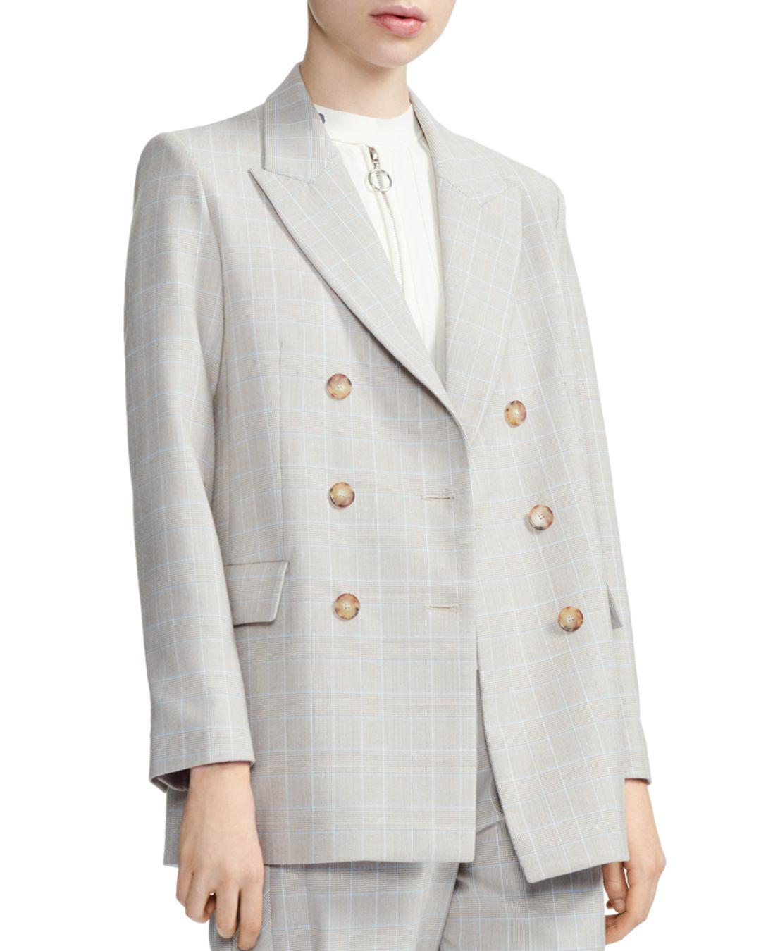 maje checked suit jacket