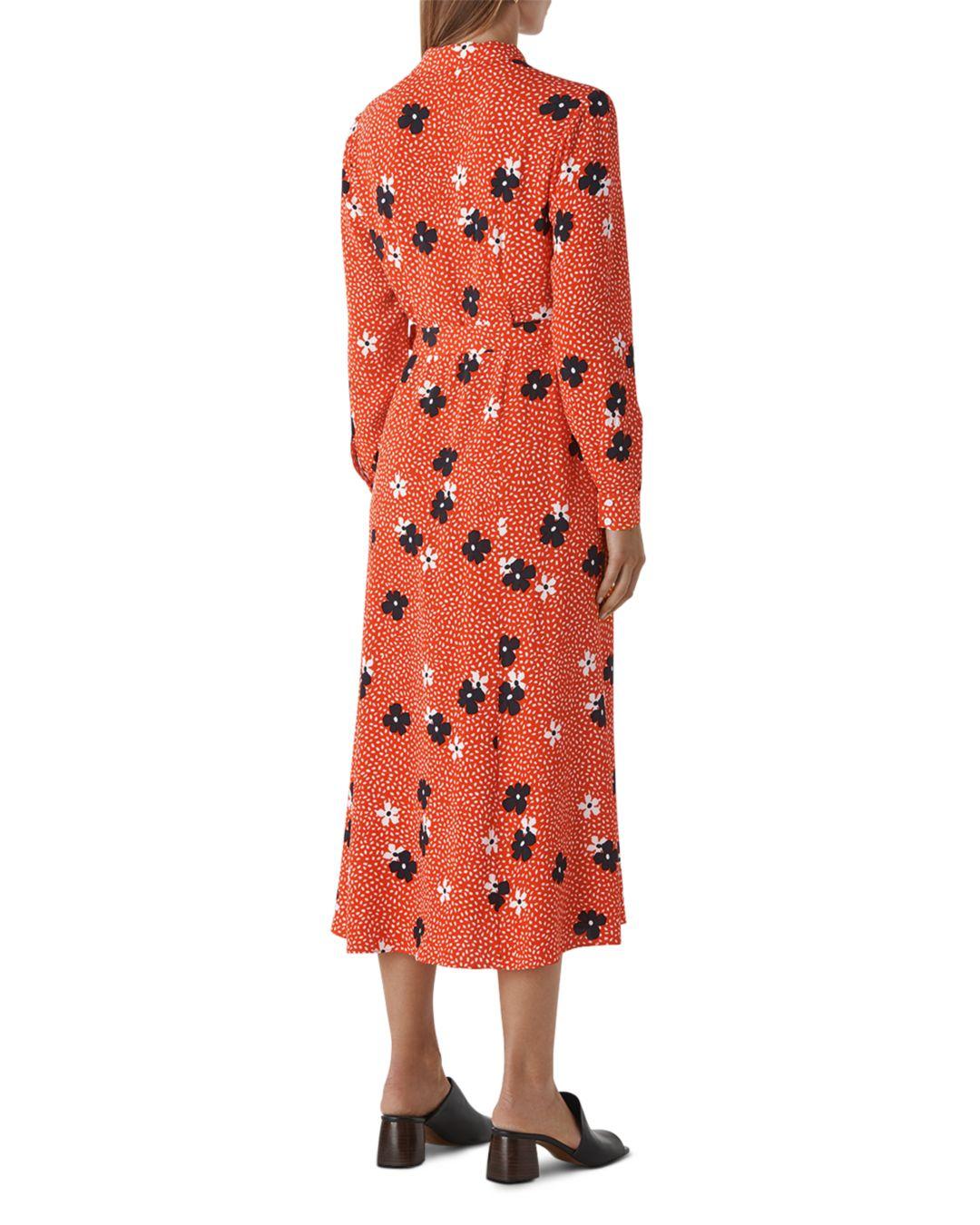 whistles confetti floral shirt dress