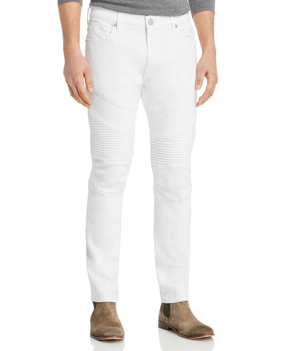 True Religion Denim Rocco Classic Moto Skinny Fit Jeans In Optic White ...
