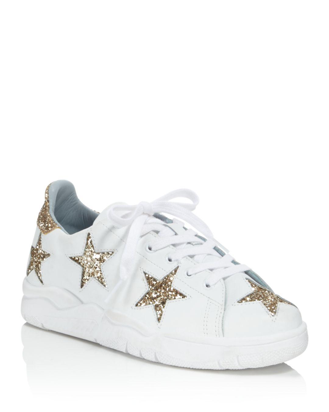 Chiara Ferragni Leather & Glitter Star Low Top Lace Up Sneakers in ...