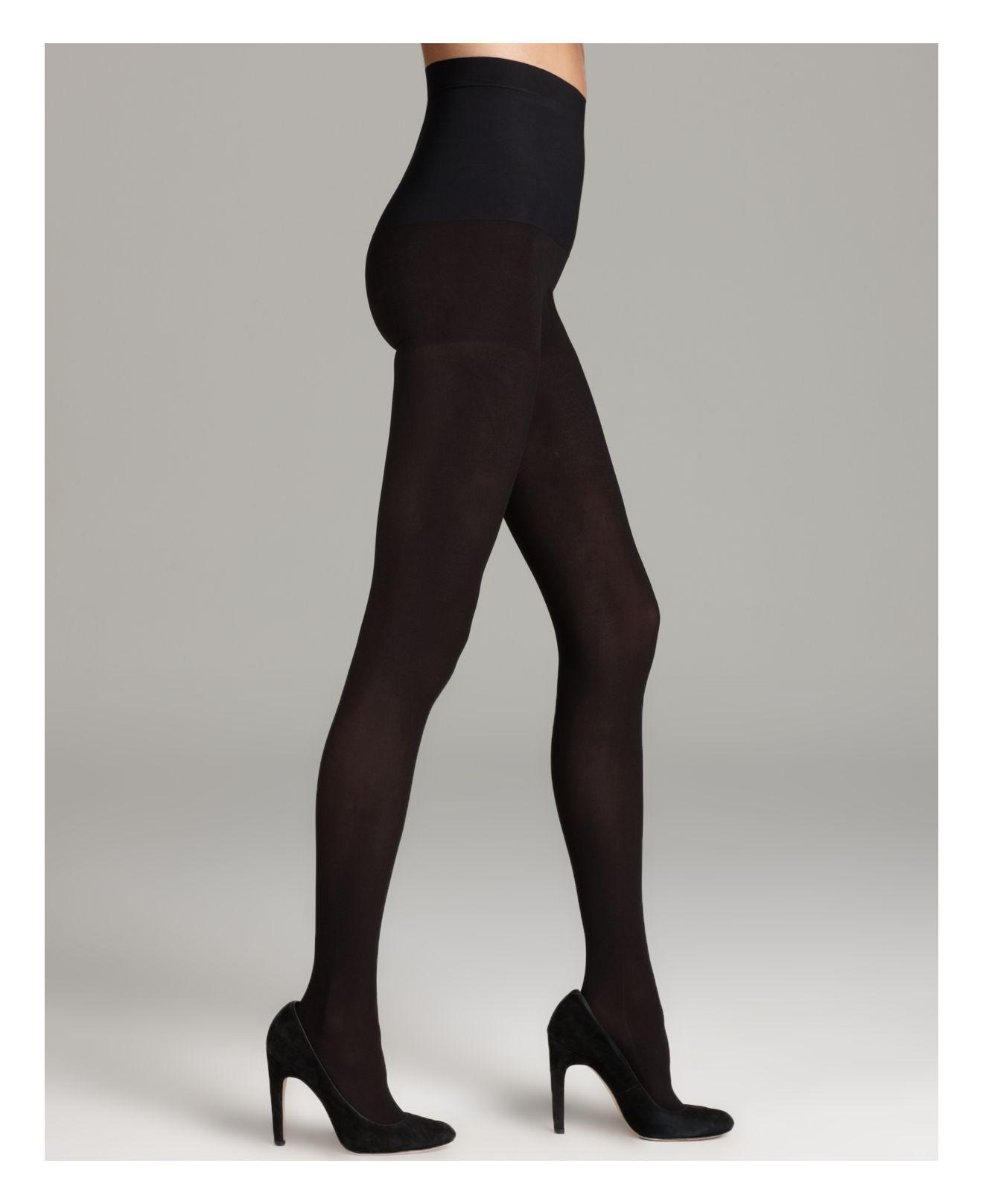 Lyst Commando Ultimate Opaque Control Top Tights in Black