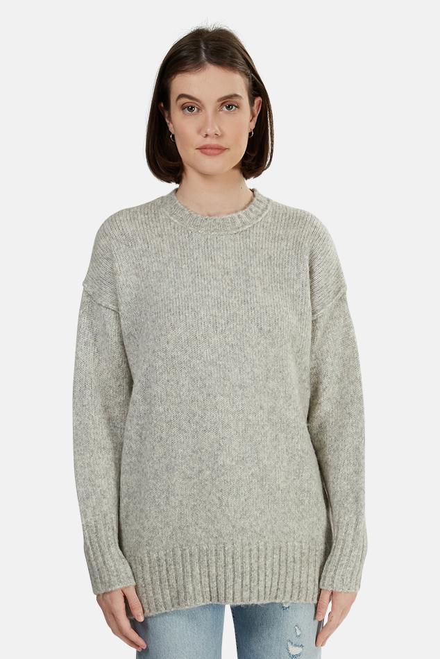 R13 Synthetic Oversized Crewneck Sweater in Grey (Gray) - Lyst