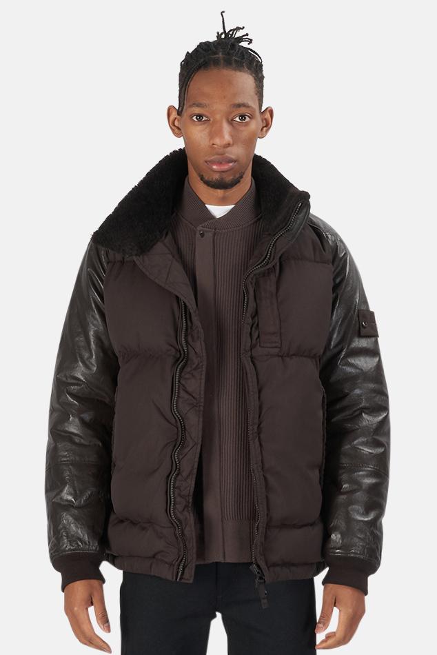 Stone Island Down Bomber Jacket in Brown for Men | Lyst