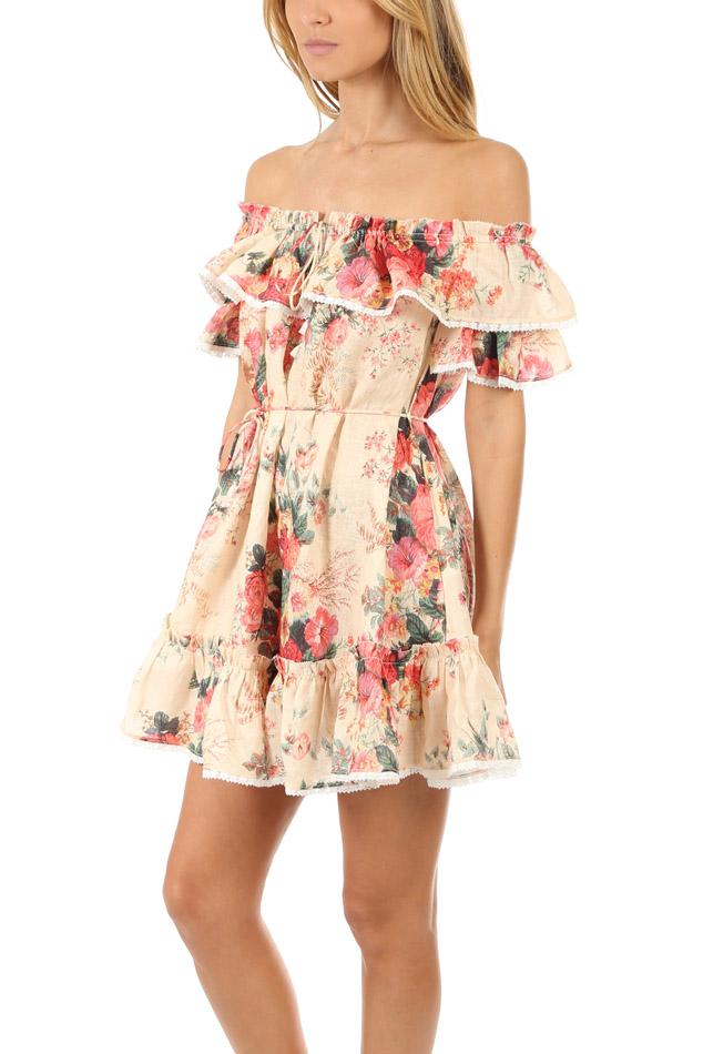 laelia frill tier short dress