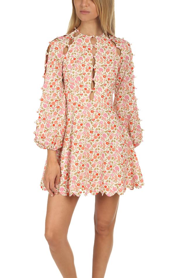 Goldie Scalloped Floral Short Dress 