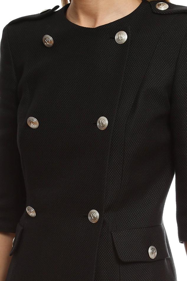 Balmain Cotton StretchCrepe Military Jacket in Black Lyst