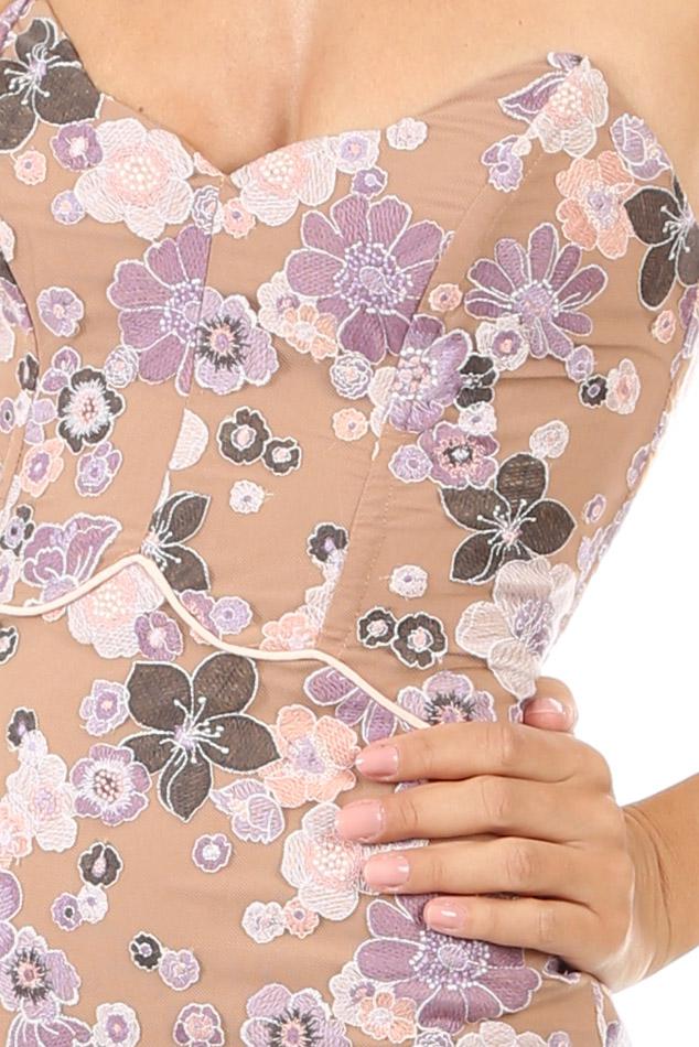 posy embroidery mini dress