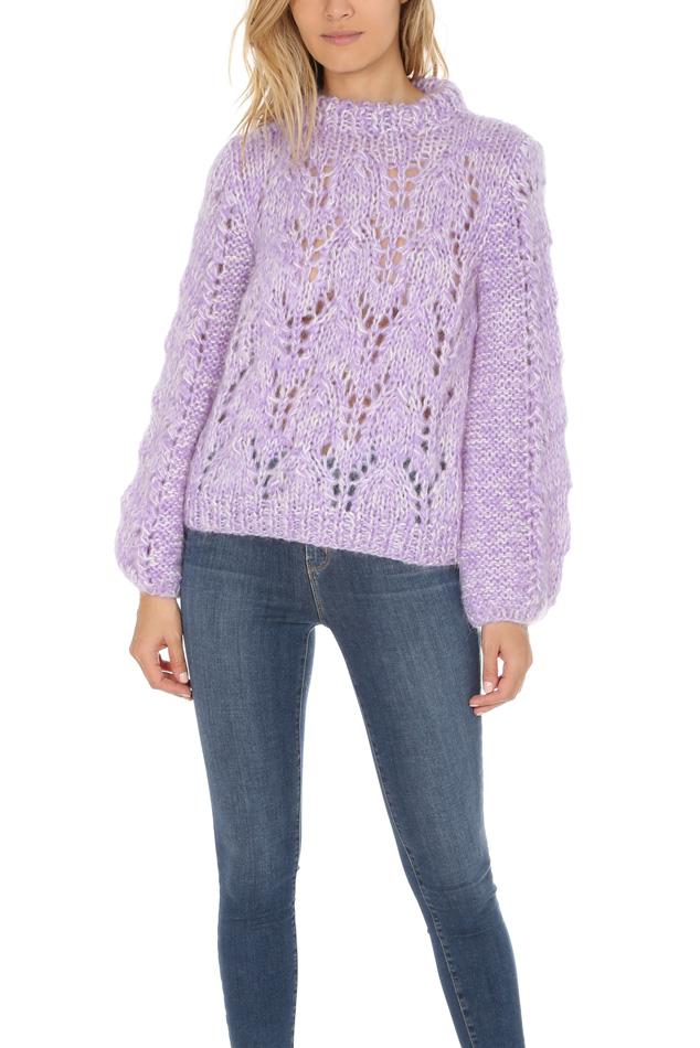 Ganni Wool Julliard Mohair Pullover Sweater in Lilac (Purple) - Lyst