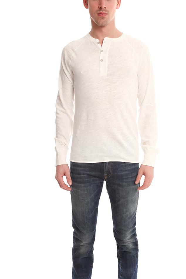 Download Rag & Bone Cotton Long Sleeve Raglan Henley in White for ...