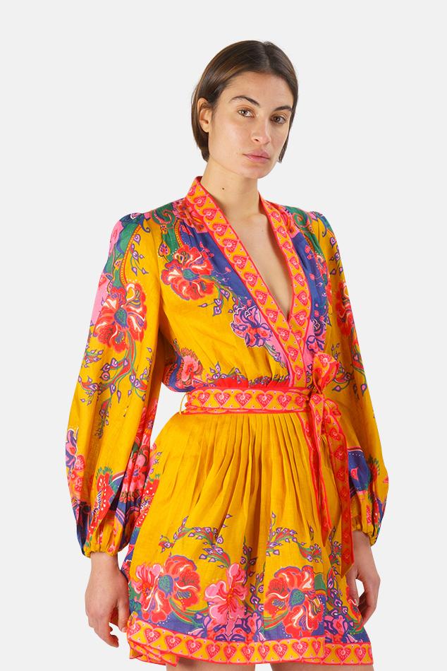 Zimmermann Linen Lovestruck Wrap Mini 