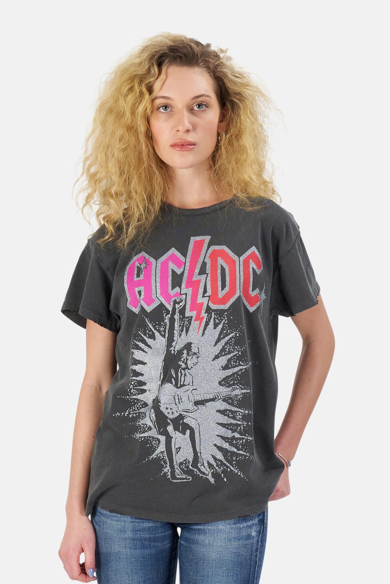 MadeWorn Cotton Acdc Glitter T-shirt in 
