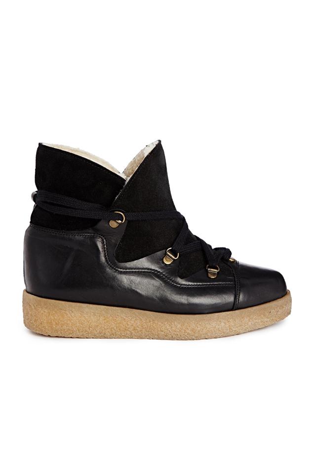 Ganni Leather Masha Texas Boots in Black -