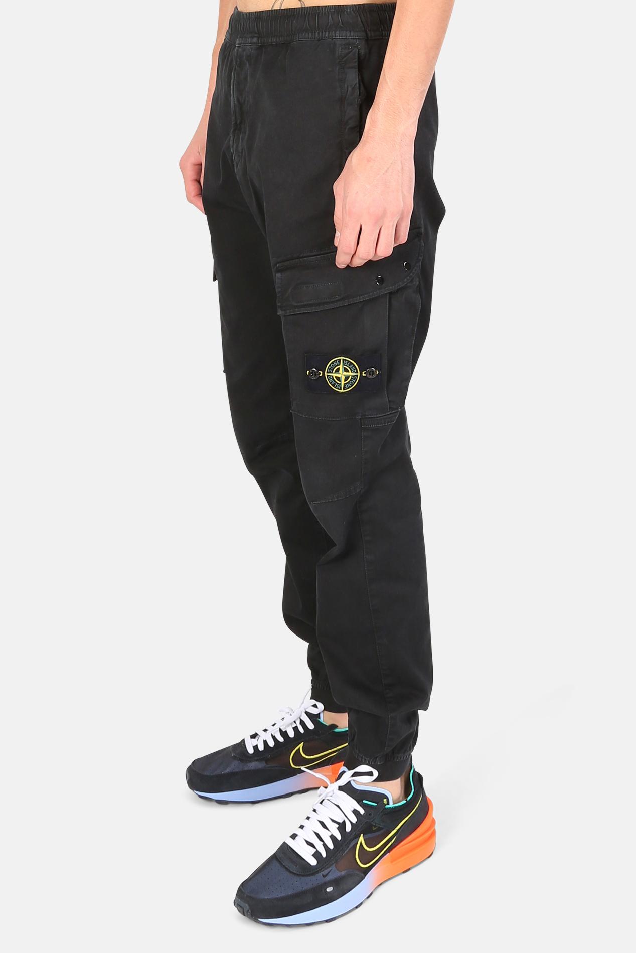 Stone Island Cotton Cargo Trousers in Black for Men | Lyst