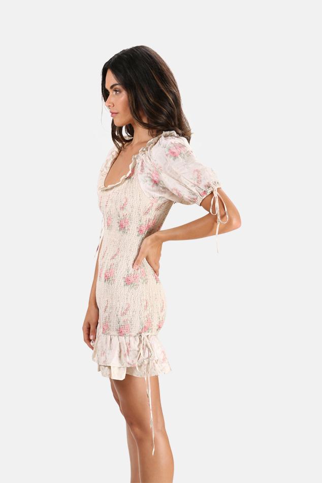 LoveShackFancy Silk Violet Dress in 