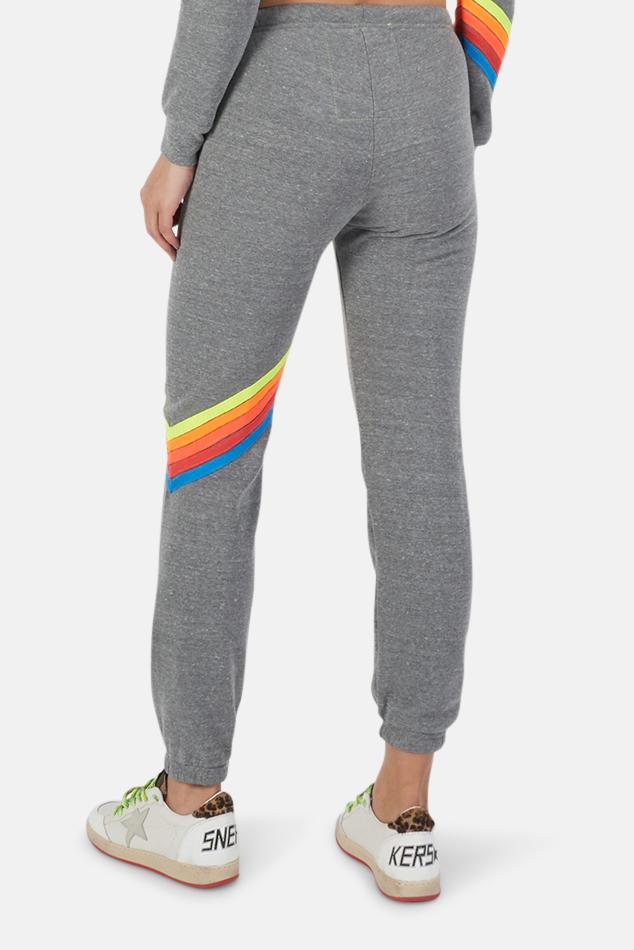 Aviator Nation Fleece Chevron 5 Sweatpant in Heather/Neon (Gray) - Lyst