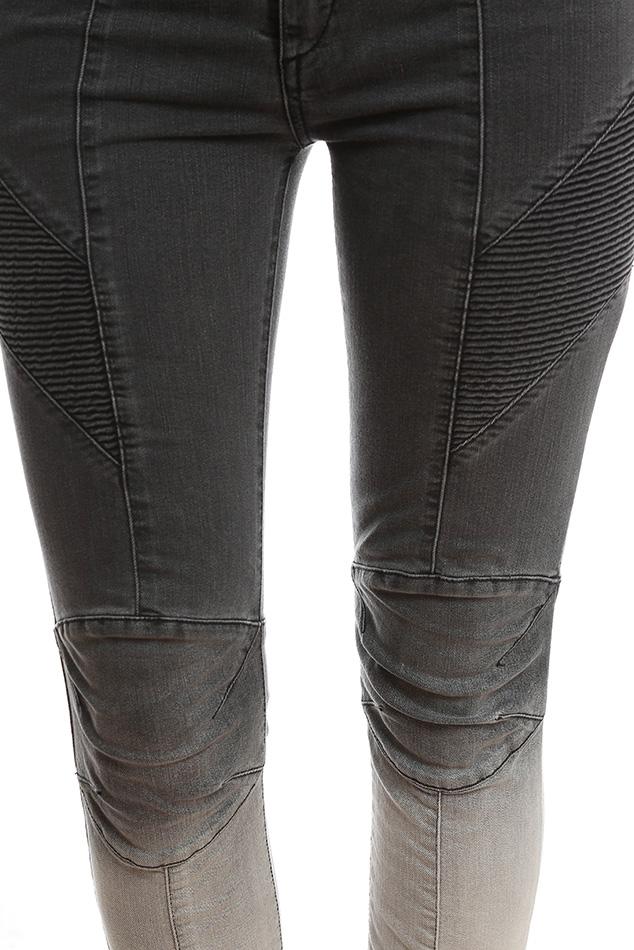 Balmain Cotton Moto Jeans in Grey (Gray) Lyst