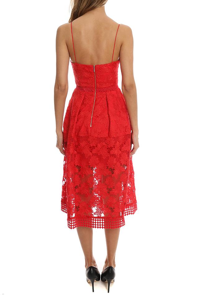 nicholas red lace dress