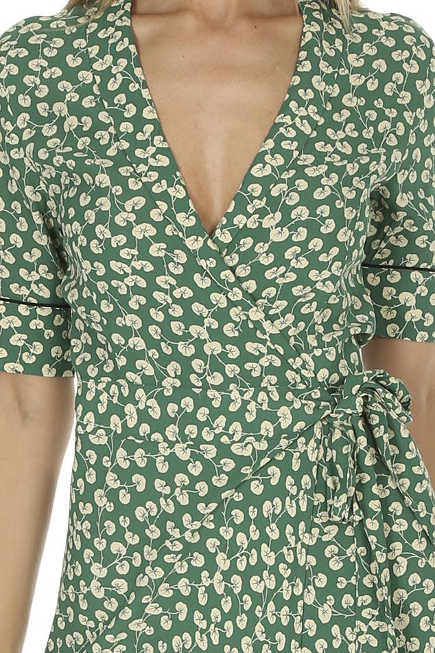 ganni dalton crepe wrap dress