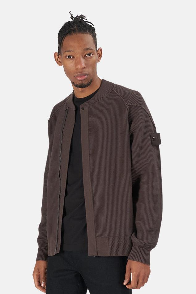 Stone Island Cotton Ghost Piece Knit Bomber Jacket in Dark Brown (Brown)  for Men | Lyst UK