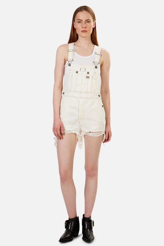 white overall shorts