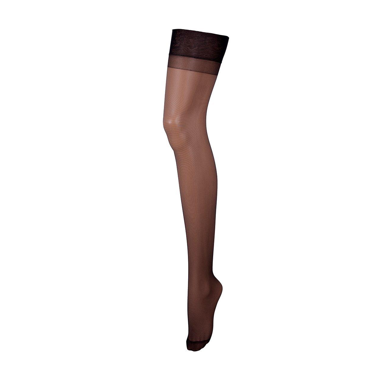 Bluebella Hosiery Stockings Plain Leg/Lace Top Black 