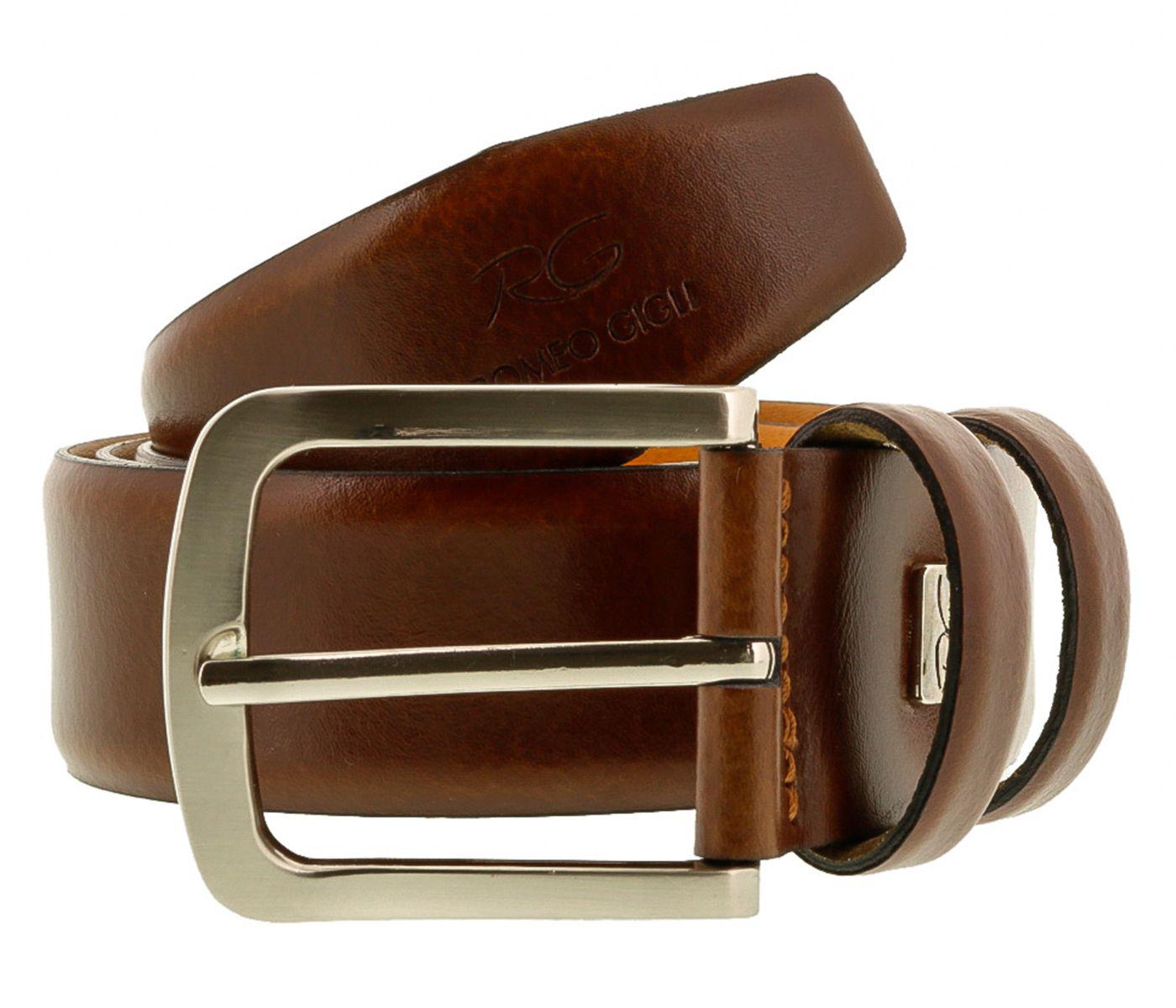 Romeo Gigli C974//35S T.MORO Dark Brown Leather Adjustable Mens Belt