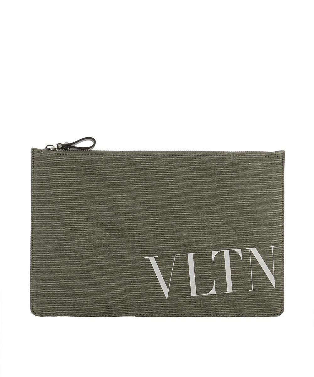 Lyst Valentino Men S Green Fabric Clutch In For Valentino