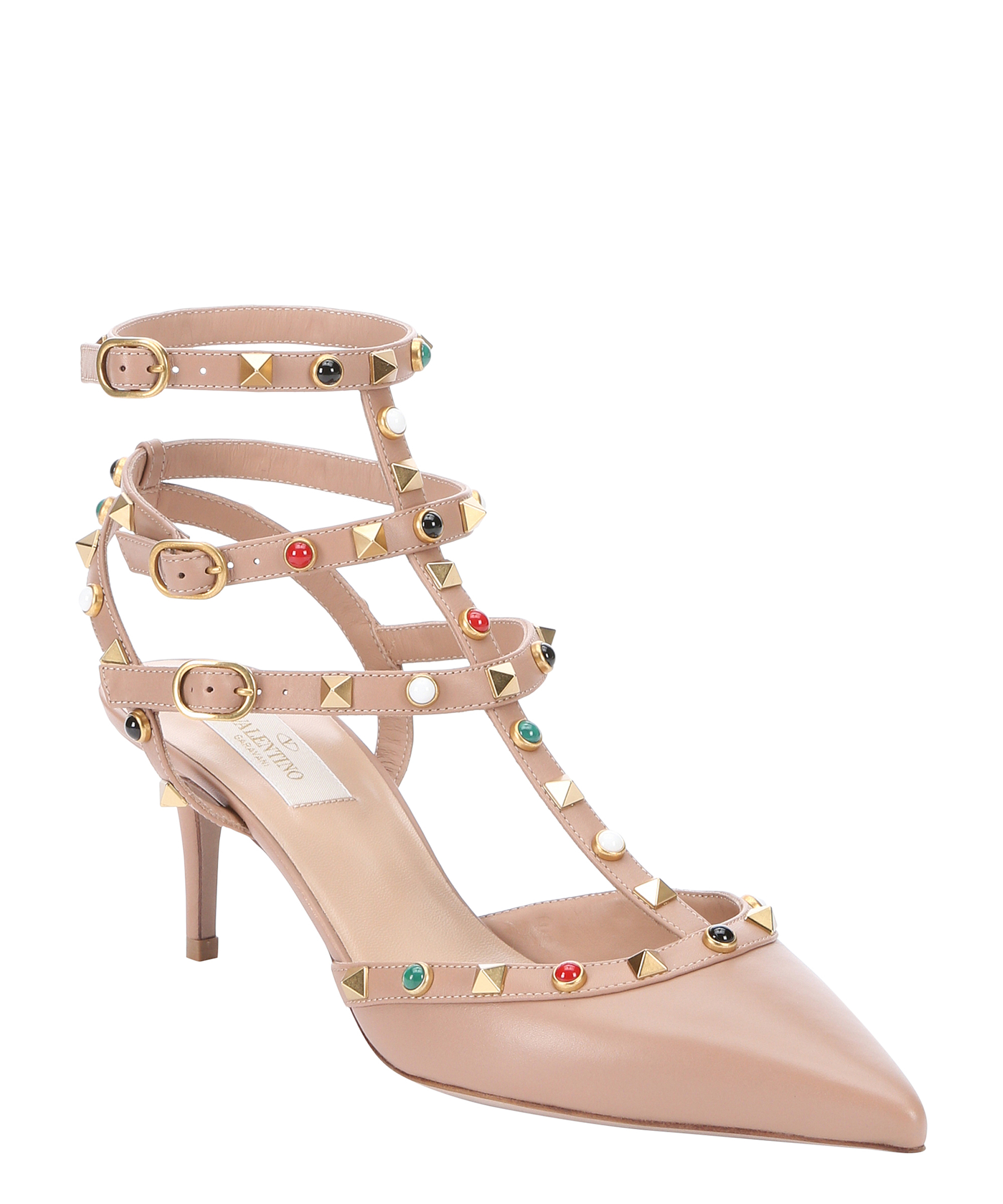beige t strap pumps