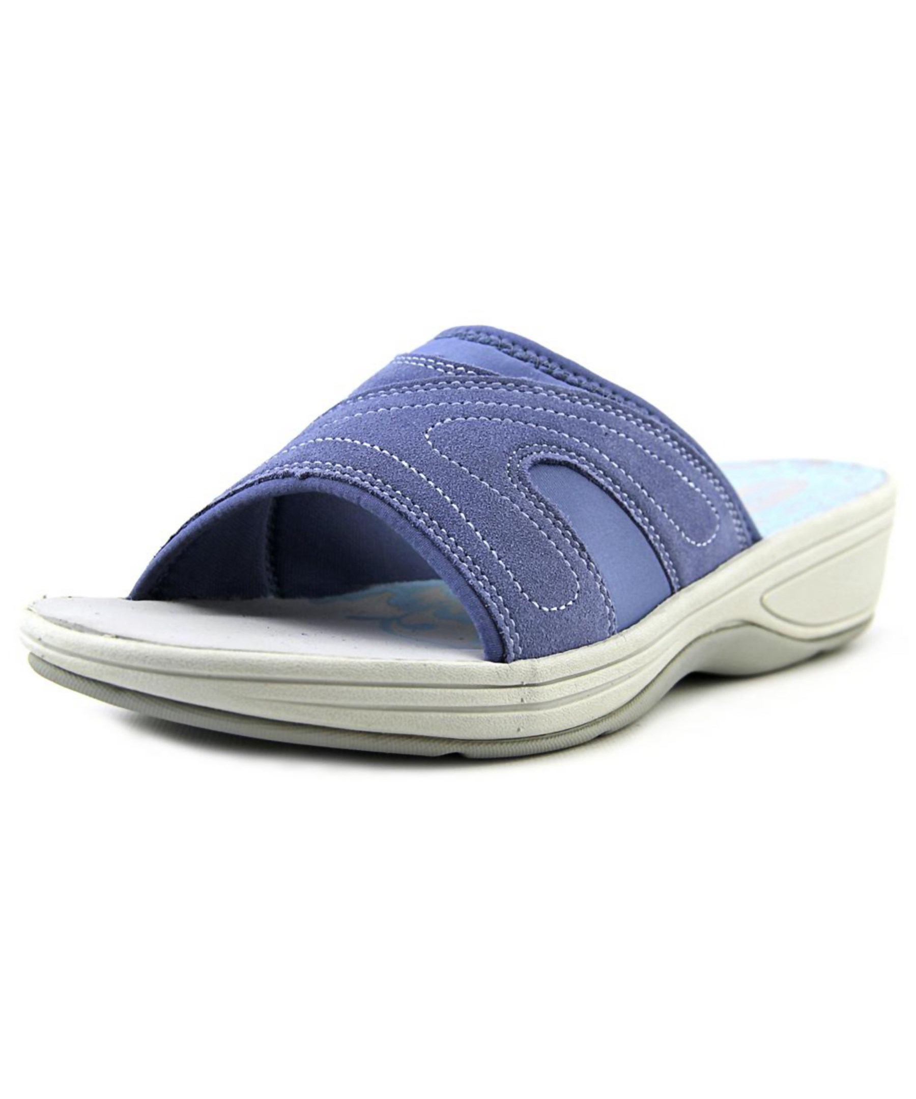 Easy spirit Haylea Women Open Toe Suede Blue Slides Sandal in ...